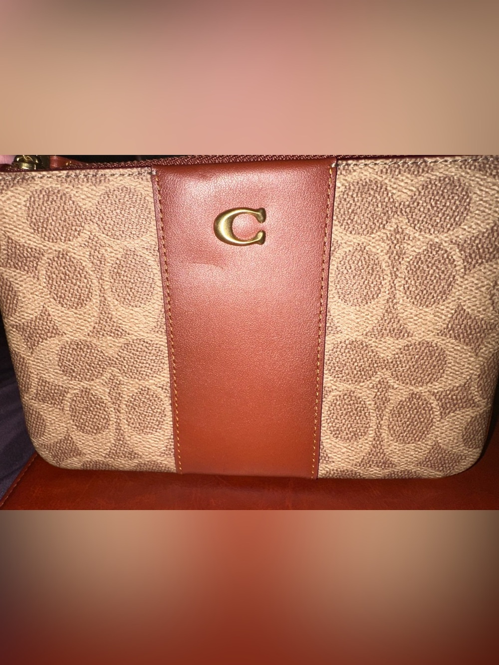 Coach Small Signature Canvas Wristlet